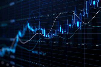 Subject guides - Statistics & datasets Close up of a black and blue candlestick chart.