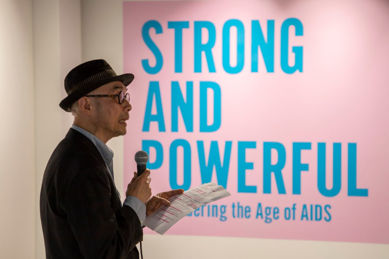 Associate Professor Leong Chan speaking at the opening event for Strong and Powerful: Remembering the Age of AIDS