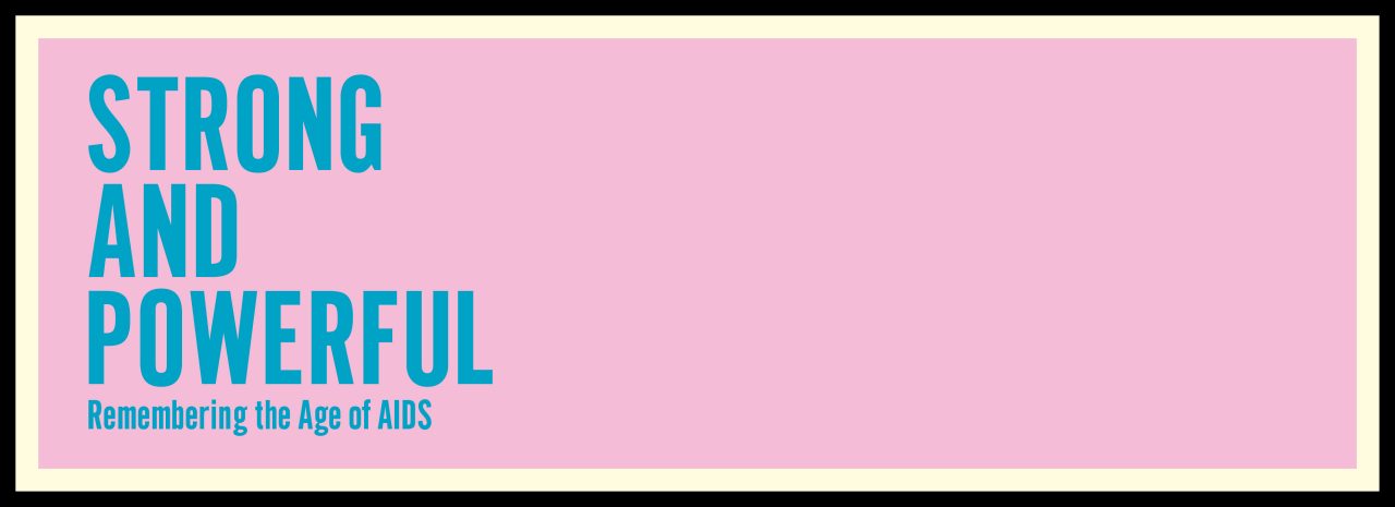 Strong and Powerful in blue letters against a pink background